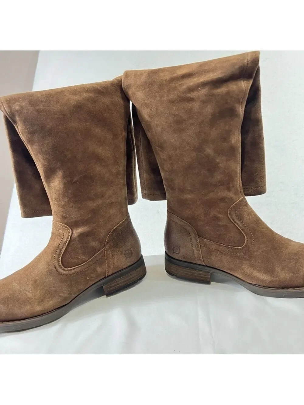Born Womens Britton Over the Knee Brown Boot Leather Size 6.5M Riding Boots